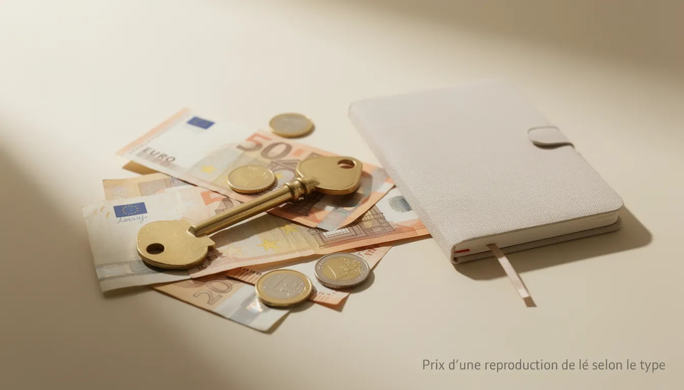 Prix d'une reproduction de clé selon le type